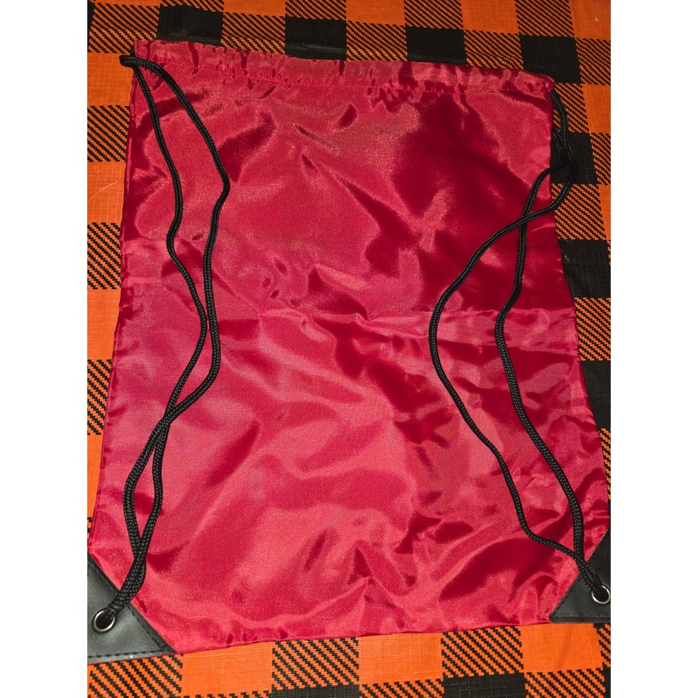 Red Drawstring Cinch Bag Lightweight Gym Backpack with Reinforced Corners